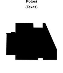 Potosi (Texas) blank outline map