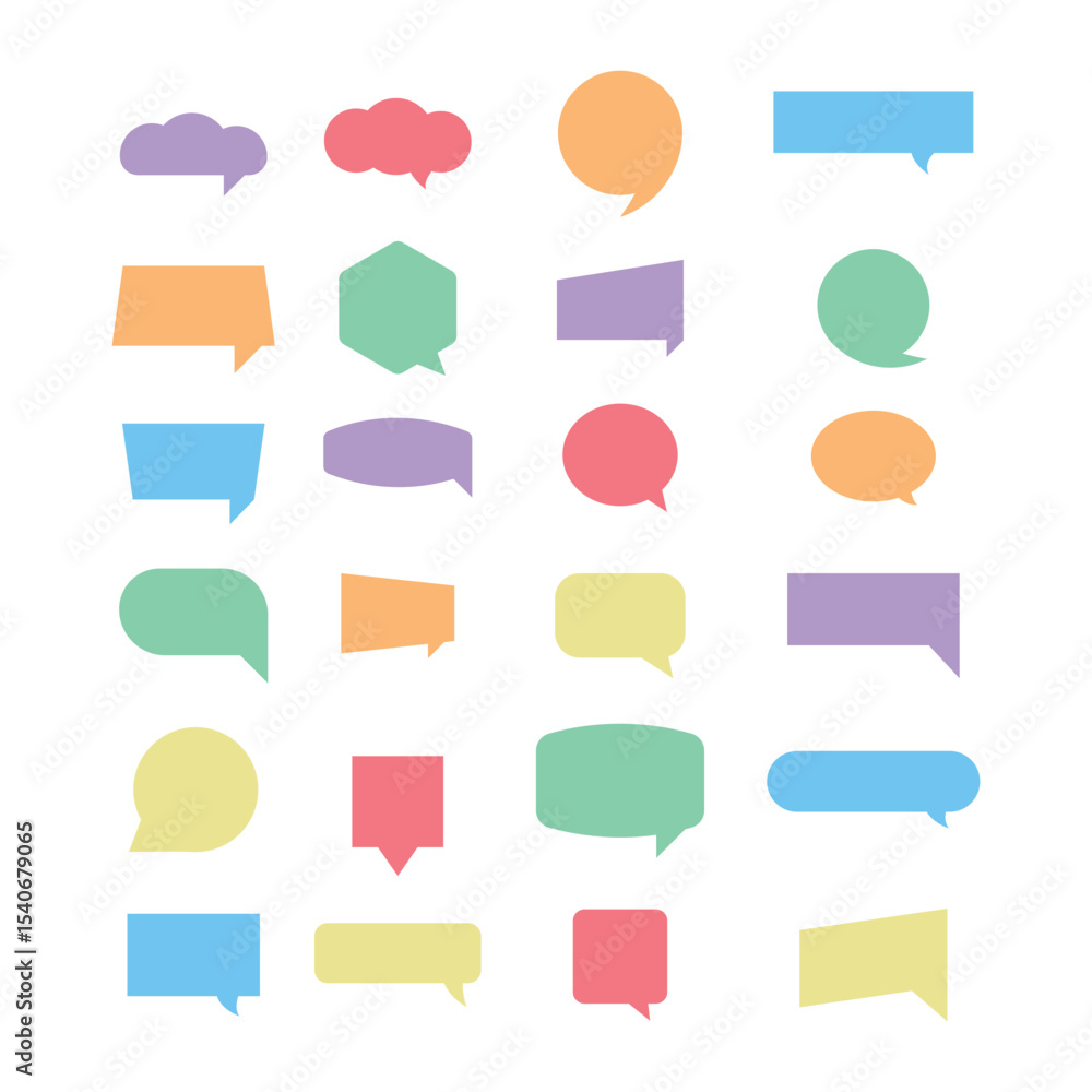 Poster speech bubble icon set vector design.