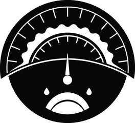 Obraz premium Mental Health Barometer Showing Stress to Calm Levels vector silhouette illustration