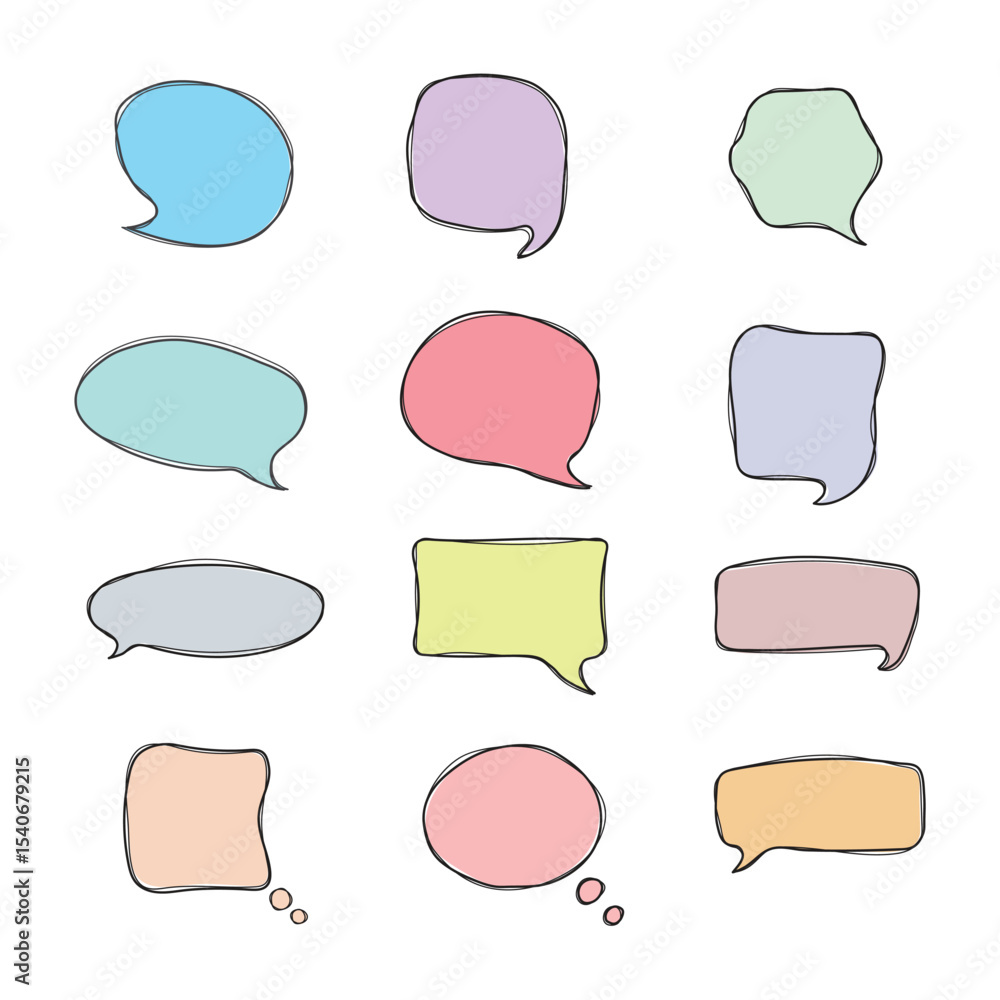 Poster speech bubble icon set vector design.