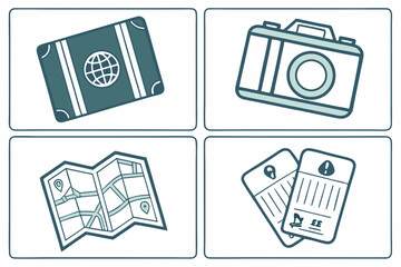 set of icons for camera