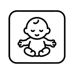 Peaceful baby icon line art illustration