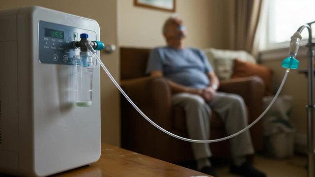 Medical oxygen generator machine for respiratory healthcare and home patient treatment