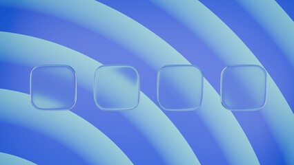 iOS 26 Liquid Glass App Icons. 3D UI Elements on Blue Gradient Background
