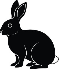 black rabbit vector illustration