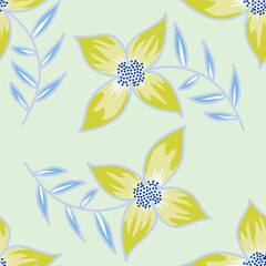 seamless vector flower pattern on grey background
