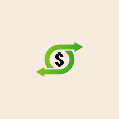 Bank or market cashback icon flat vector design. 