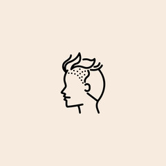 Broken Hair icon flat vector design. 