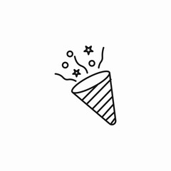 confetti party popper icon sign vector