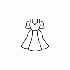 elegant princess dress icon sign vector