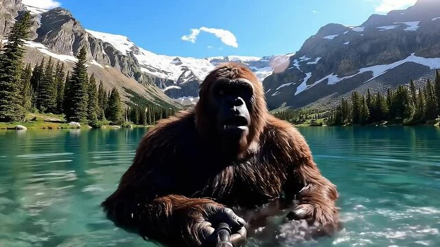 Bigfoot Vlogs Into Cellphone Camera