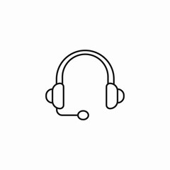 headset with microphone icon sign vector