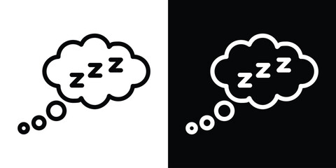 Zzz icon design. simple stroke line vector icon set