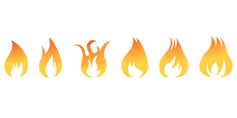 set of fire vector illustration