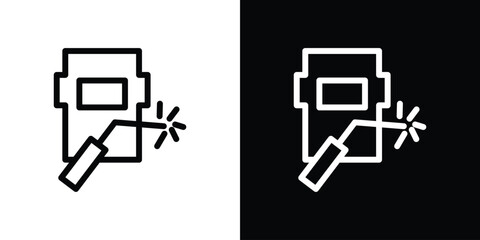 Welding icon design. simple stroke line vector icon set