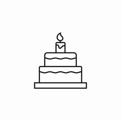 tiered birthday cake icon sign vector