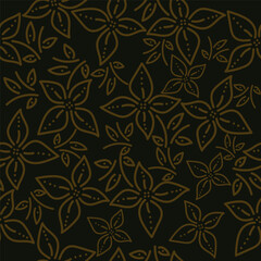 Fototapeta premium seamless vector flower pattern on grey background 