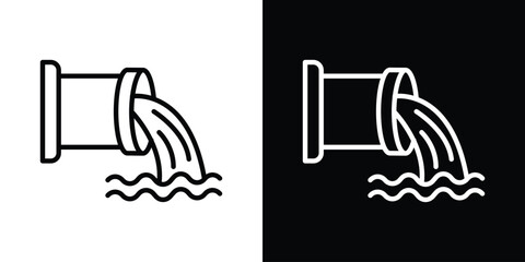 Wastewater icon design. simple stroke line vector icon set