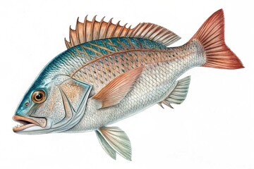 Fototapeta premium A big fish on white background