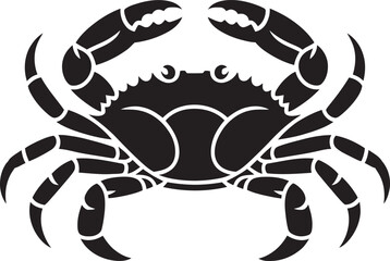 Black and white crab vector illustration