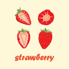 Strawberry Icon Vector Design.