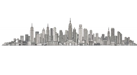 Fototapeta premium City skyline drawing