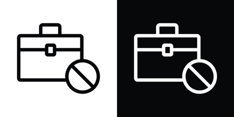 Unemployment icon design. simple stroke line vector icon set