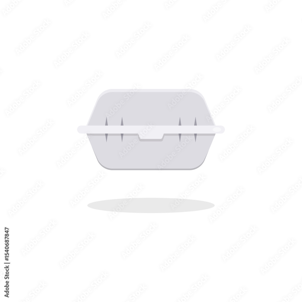 Poster styrofoam takeout container icon vector design.