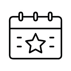 Calendar icon star important date reminder event