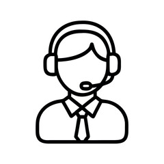 Customer service representative headset support icon
