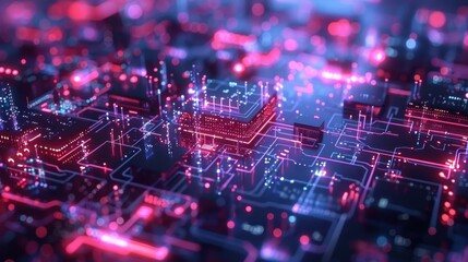 Obraz premium Digital circuit illustration