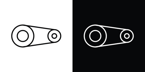 Timing belt icon design. simple stroke line vector icon set