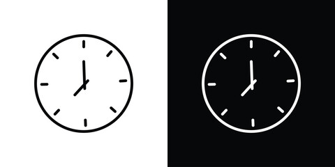 Time clock icon design. simple stroke line vector icon set