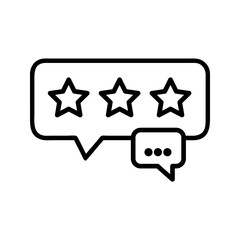 Three star review feedback rating comment icon