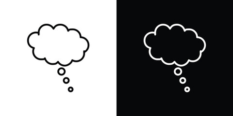 Thought bubble icon design. simple stroke line vector icon set