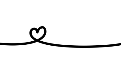 Minimalist Heart Line Art - Continuous Black Line Drawing