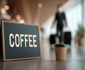 Enjoying coffee at the airport while waiting for the flight to board on a busy morning