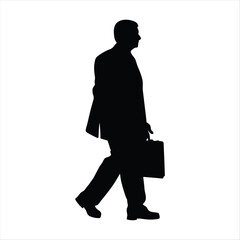 Man Walking with Briefcase Silhouette