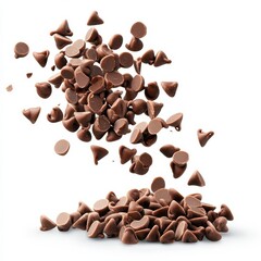 Obraz premium Chocolate chips Floating Isolated PNG or JPEG Background