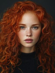 Red Curly Hair Portrait