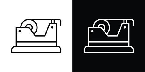 Tape dispenser icon design. simple stroke line vector icon set