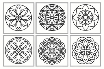 set of vector floral elements