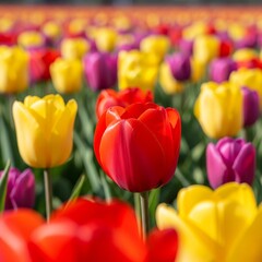 red and yellow tulips