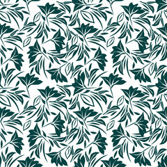 seamless vector flower pattern on grey background
