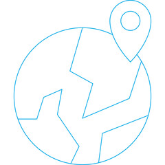 Earth location icon single icon vector illustration
