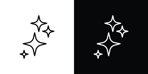 Sparkles icon design. simple stroke line vector icon set