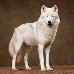 Obraz premium Majestic Arctic Wolf Portrait in Photorealistic Detail, Capturing Stunning Features and Expressions of One of Nature's Most Beautiful Creatures