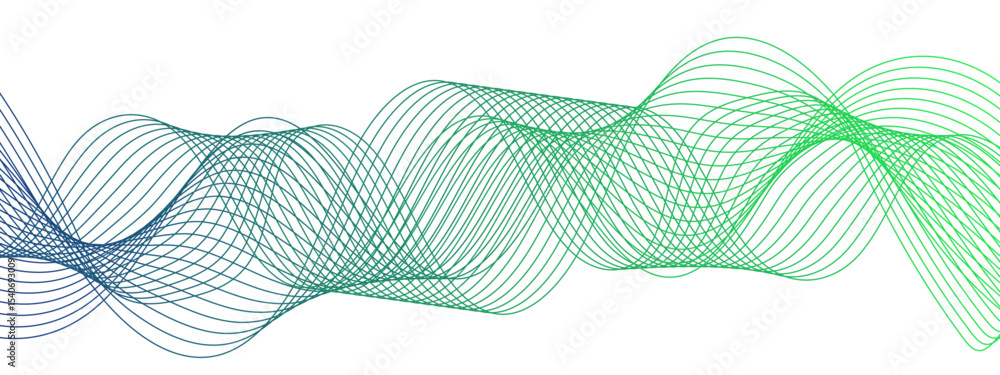 Poster Abstract glowing Modern wave Dynamic flowing with futuristic technology and sound wave lines. Curved wavy lines tech futuristic motion background. Smooth, flowing waveforms blue lines.