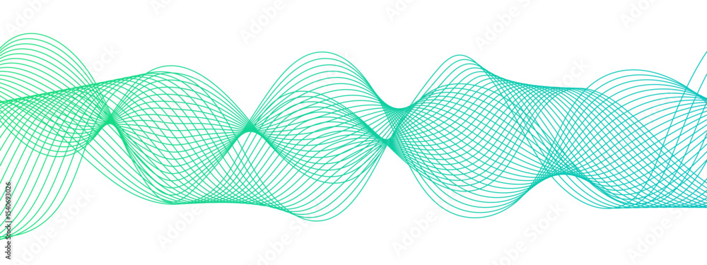 Poster Abstract glowing Modern wave Dynamic flowing with futuristic technology and sound wave lines. Curved wavy lines tech futuristic motion background. Smooth, flowing waveforms blue lines.