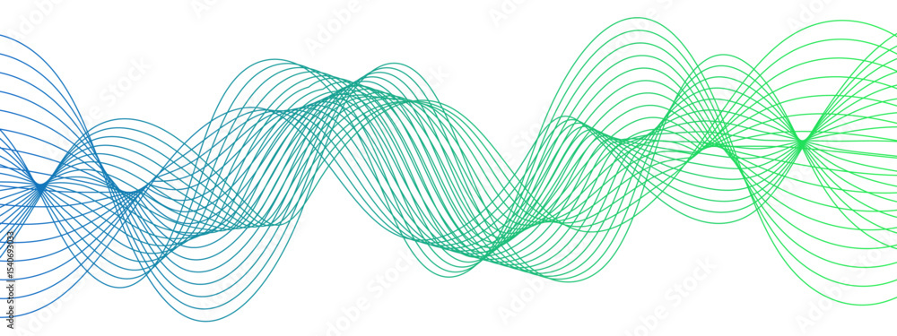 Poster Abstract glowing Modern wave Dynamic flowing with futuristic technology and sound wave lines. Curved wavy lines tech futuristic motion background. Smooth, flowing waveforms blue lines.